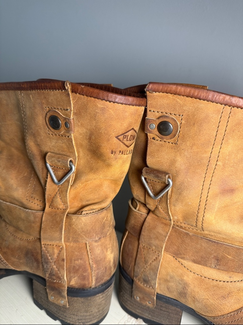 PLDM by palladium clint CSR whiskey Tan Leather Harness Ankle Boots - Picture 8 of 12